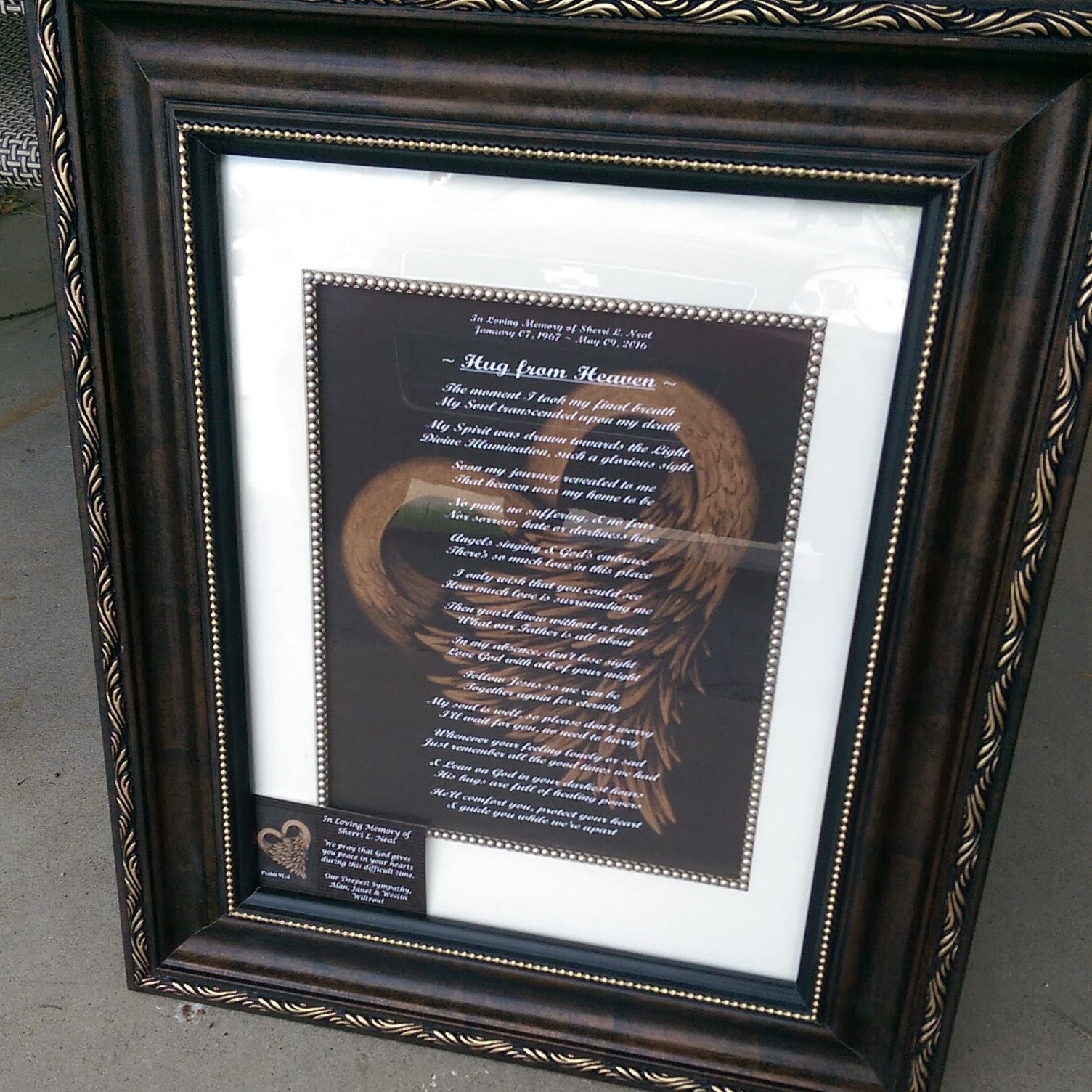 Hug from Heaven Art Work ~ Legacy Poem - *Art & Matting included only - *No Frame.